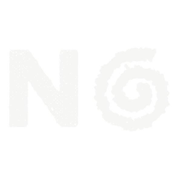 Gray 'NG' logo with a swirl design on a transparent background