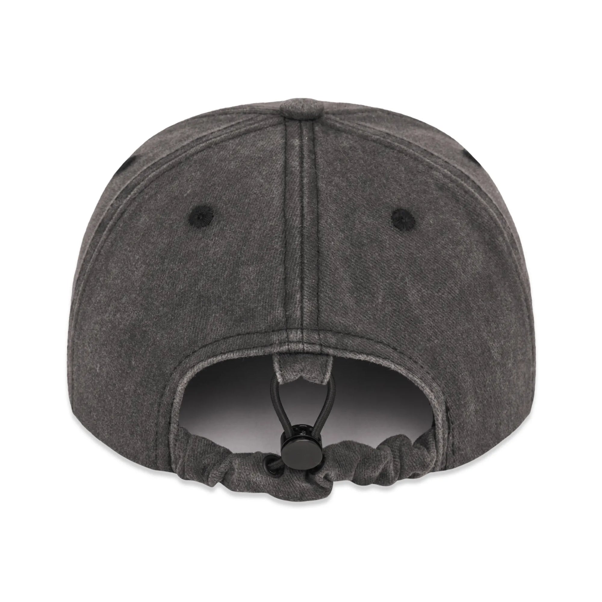 Back view of a Black cap on a white background